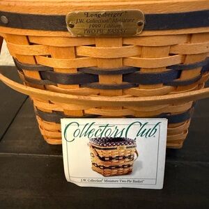 Longaberger J.W. Collection Miniature Two-Pie Basket